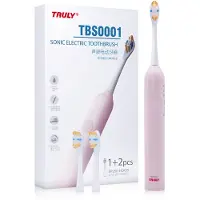Truly TBS0001 - Elektrische Tandenborstel - IPX7 - 3 Poetsstanden - Inclusief 3x Opzetborstels - Draadloos Oplaadbaar - Roze