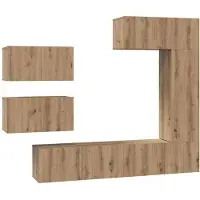 vidaXL Tv-meubelset 6 st Artisan Eiken Bewerkt hout
