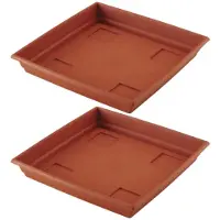 Hega hogar Bloempot Onderschaal - Set van 4x stuks - Terra Cotta - Kunststof - 35 cm
