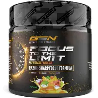 German Elite Nutrition GEN Focus to the Limit – 240 g – Fruitmix smaak – Pre-workout booster met 250 mg cafeïne, ginseng, rhodiola & ginkgo – Met B-vitaminen – Vegan & suikervrij
