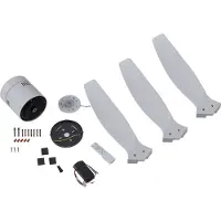 LUCANDE plafondventilator Vindur, wit, DC, stil Vindur, wit / opaal, Woon-/ Eetkamer, metaal, Modern