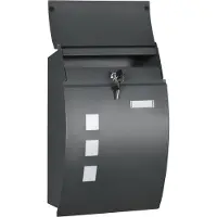 HOMCOM - Brievenbus - Staal - 32L x 10B x 45H cm - Donkergrijs