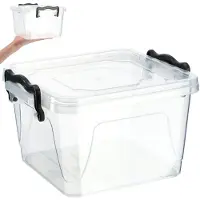 Kadax Opbergdoos met deksel, robuuste plastic container van kunststof, lunchbox, transparante vershouddoos, lunchbox met kliksluiting (2,4 liter)