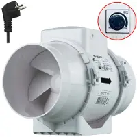 Vents TT buisventilator 125 mm - Met regelaar en stekker - Tot 280 m³/h