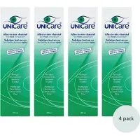 Unicare - Alles-in-één - 4 x 200ml - Lenzenvloeistof voor Harde contactlenzen - Premium Oogverzorging uit Nederland - incl. 4 lenzendoosje
