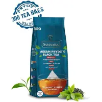 Kajal Samaara Masala Prydz Zwarte Thee 870g - 300 Biologisch Afbreekbare Piramide Theezakjes | Authentieke Indiase Masala Kruiden, Rijke en Aromatische Smaak met Sticker
