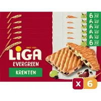 Liga Evergreen koekjes Krenten 225g - 6 Stuks - Koek - Tussendoor - Voordeelverpakking
