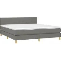 Syfax Boxspring met matras stof donkergrijs 160x200 cm