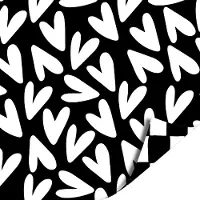 Kassaplan Toonbankrol 50cm 100m - Lovely Hearts Zwart zwart Papier Kassaplan Cadeaupapier