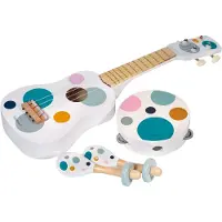 KINDSGUT muziekinstrumenten – gitaar & sambaballen – subtiele Kleuren – educatief speelgoed voor baby’s en peuters – stippen