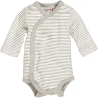 Playshoes Romper wrap body - Wit grijs gestreept