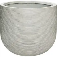 Pottery Pots Bloempot Ridged Cody L Light Grey Horizontally Ridged 42 x 37 cm