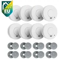 Smartwares Brandpreventie set - 8x 10.048.28 Rookmelder – Levensduur 10 jaar – 8x FOT-14670 Universele bevestigingsset - Multipack