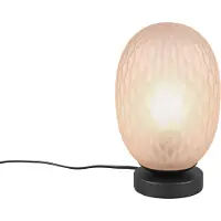 TRIO Tafellamp Facette met geribbeld amber glas