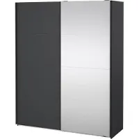 Ebuy24 Bergamo schuifdeurkast 2 deuren 180x220cm mat grijs.