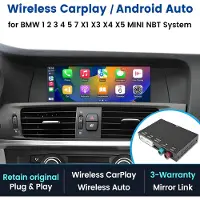 Junsun Plug & Play Draadloze CarPlay Android Auto Box Geschikt voor BMW NBT Systeem - Retrofit Kit Geschikt voor 1/2/3/4/5/7 Serie, X1/X3/X4/X5 & Mini, OEM Integratie