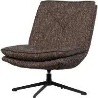 Woood Milaro Draaifauteuil - Polyester - Bruin Melange - 88x75x94