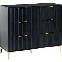 Beliani WALCOTT - Ladekast met 6 lades - Zwart - MDF