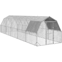 vidaXL Kippenren met dak 2,5x10x2,25 m gegalvaniseerd staal