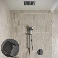 Saniclear Cube Stripes inbouw regendouche rond met inbouw douchekop 30x30cm, glijstang en 2 standen handdouche verouderd ijzer - gunmetal