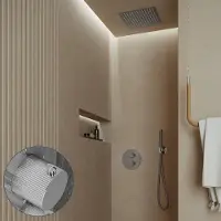 Saniclear Cube Stripes inbouw regendouche rond met inbouw douchekop 30x30cm chroom