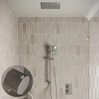 Saniclear Cube Stripes inbouw regendouche met inbouw douchekop 30x30cm, glijstang en 2 standen handdouche RVS