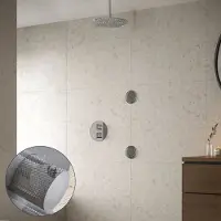 Saniclear Talpa Curved inbouw regendouche 20cm met ronde massagejets en plafondarm chroom
