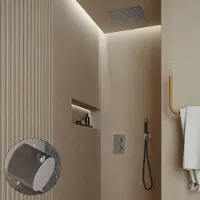 Saniclear Cube Stripes Pro inbouw regendouche met inbouw douchekop 30x30cm en staafhanddouche RVS