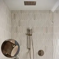 Saniclear Cube Stripes inbouw regendouche rond met inbouw douchekop 30x30cm, glijstang en staafhanddouche verouderd messing