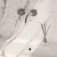 Brauer Stripe inbouw wastafelkraan ColdStart met gebogen uitloop en rozetten model A2 chroom