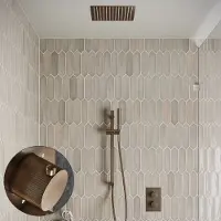 Saniclear Cube Stripes inbouw regendouche met inbouw douchekop 30x30cm, glijstang en staafhanddouche verouderd messing