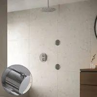 Saniclear Talpa Stripes inbouw regendouche 30cm met ronde massagejets en plafondarm chroom