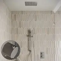 Saniclear Cube Stripes inbouw regendouche met inbouw douchekop 30x30cm, glijstang en staafhanddouche RVS