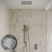 Saniclear Cube Stripes Pro inbouw regendouche met inbouw douchekop 30x30cm, glijstang en staafhanddouche chroom