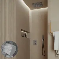 Saniclear Cube Stripes Pro inbouw regendouche met inbouw douchekop 30x30cm en staafhanddouche chroom