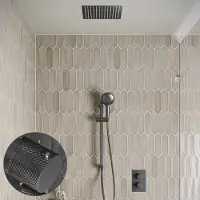 Saniclear Cube Curved inbouw regendouche met inbouw douchekop 30x30cm, glijstang en 2 standen handdouche verouderd ijzer - gunmetal