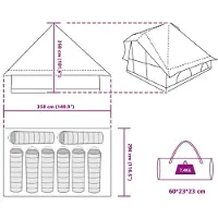 vidaXL Tipi Tent 8-persoons Grijs en Oranje taft