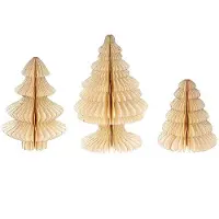 HBX natural living Kerstboom Papier Foldy 3-delig Off-white Beige beige Papier