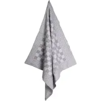 Merkloos Koksdoek grijs grote ruit 70x70cm grijs Katoen Thee- en keukendoek