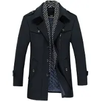Allthemen Heren Parka Wollen Jassen - Korte Warme Winterjas- S