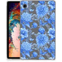 B2Ctelecom Siliconen Hoesje voor Samsung Galaxy Tab A9 Flowers Blue