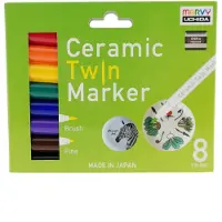 Marvy Uchida keramiek markers set - Twin Marker 8 kleuren basis.