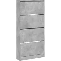 vidaXL Schoenenkast met 4 klaplades 80x21x163,5 cm betongrijs