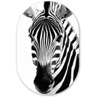MuchoWow Muurovaal 40x60 cm - Ovale wanddecoratie Zebra - Close-up - Zwart - Strepen - Ovalen schilderij - Muurdecoratie woonkamer - Kamer decoratie - Schilderijen - Wandcirkel