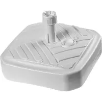 Kadax Parasolstandaard, ronde parasolstandaard, parasolhouder vulbaar met zand water of grind, standaard van kunststof voor tuin, terras, strand (versie 1 vierkant, wit)