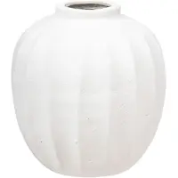 Atmosphera Bloemenvaas Amia - creme wit - kunststeen - D25 x H28 cm - ronde bol vormige vaas
