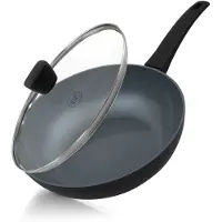 BE Living Delight Wokpan met Deksel - Ø 28 cm - Keramisch - PFAS vrij - Inductie - Zwart