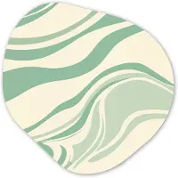 MuchoWow Organische wanddecoratie 90x90 cm - Organisch schilderij Organische lijnen - Mintgroen - Marmer - Muurdecoratie woonkamer - Kamer decoratie - Schilderijen - Muurcirkel aesthetic