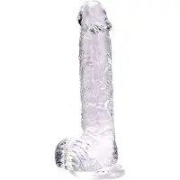 Power Escorts - 9 Inch Insertable Clear Realistic Dildo With Balls - 24 CM