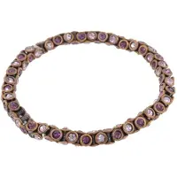 Behave – Armband – Lila & paars – Elastisch – Kristal – Vintage antiek roségoudkleurig
